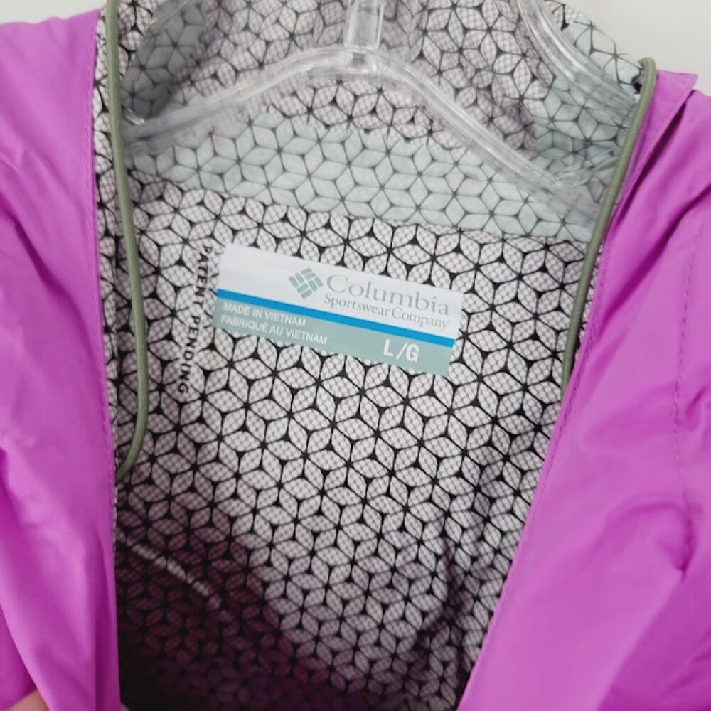 Columbia Women's Purple Omni-Tech Waterproof Breathable Rain Jacket Size L - Picture 6 of 7